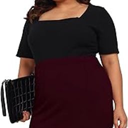 Women Plus Size Skirt | Pencil Skirt | Formal Wear | Stetchable | Elastic Waist | Stylish (Maroon, Waist - 38" - 48" | 3XL to 8XL)-image-96