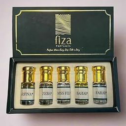 FIZA PERFUMES Women's Attars Combo of 5 Alcohol Free Pure Attar For Men & Women, Natural Long Lasting Assorted Perfumes For Worship, Perfect For Every Occasion (3 ML Each)-17