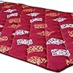 Kuber Industries Printed Cotton Single Size One Inch Fabric Foam Mattress 72 x 36 Inch (Maroon) - CTKTC45956-57