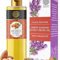 Buddha Natural Sweet Almond Oil | 100% Pure, Cold-pressed, Theraupetic Grade Almond Oil for Skin & Hair | Vitamin E Nourishment| For Women, Baby & Men | 150 ml-image-62