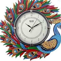 Ajanta Glass Handpainted Analog Wall Clock (Blue, Green, Red, 33 cm X 33 cm)-13