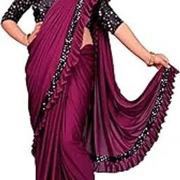 a to z cart Girls Ready to Wear Embellished Bollywood Blend Saree K Anjavi-New-picture-45