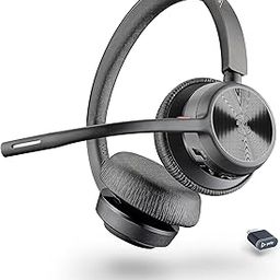 Poly (Plantronics) Voyager 4320 Wireless Headset, Over-Ear w/Noise-canceling mic, 162g, Connect to Mobile/Tablet via Bluetooth and PC via USB-A/C, Works with Teams, Zoom, and More, Black, 8G107AA-29