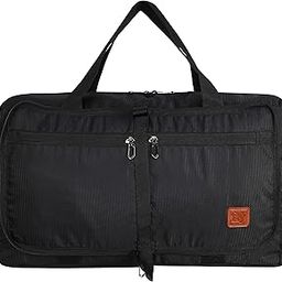 Fly Fashion Polyester Foldable Duffle Travel Convertible Bag Luggage for Travel, Packing and Storage for Men Women - Black-image-44