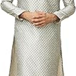 Men's Art Silk Jacquard Full Sleeves Kurta Set (2pcs)-image-96