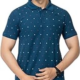 Regular Fit Cuffed Sleeve with Pocket Soft and Comfortable| Breathable| Casual Wear Printed Polo T-Shirt for Men's-image-97