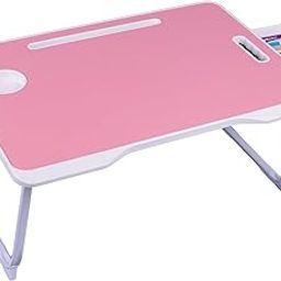 WIFTY Foldable Laptop Table with Side Drawer – Engineered Wood Desk for Kids | Portable & Lightweight Table for Work & Activities | Ideal for Online Classes, Reading, Drawing & Laptop Use (Pink)-image-66