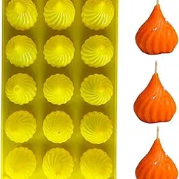 UKIYO international® - Modak Candle Mould Silicone 15 Cavity Molds for Candles Making Spiral Shape 3D Onion Cupcake Moulds Chocolate Handmade Cake Decoration Cookies Resin Mold-image-74