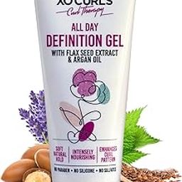 XO Curls All Day Definition Gel with Flax Seed & Argan Oil; a Curly Hair Therapy Range that gives Women & Men frizz-free, soft natural curls-19