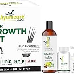 Ayumcure Hair Growth Kit | Sea Buckthorn Shampoo + Conditioner (200ml) + Hair Oil (100ml) + Hair Serum (50ml) + Biotin Tablets (30N) | Controls Hair Fall, Boosts Growth & Strength | Men & Women-image-68