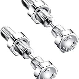 Elegant Latest Fashion Stainless Steel Screw Design Silver Stud Earrings for Men and Women, Medium (YCFJER-418SCRW-SL)-image-77