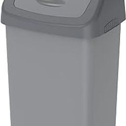 Cosmoplast 20L Flip-Top Waste Bin With Swing Lid, Pearl Grey-30