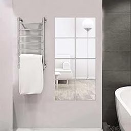 Bnezz 8 Big Square Silver Mirror for Wall Stickers Large Size (15x15) Cm Acrylic Mirror Wall Decor Sticker for Bathroom Mirror |Bedroom | Living Room Decoration Items (K-8VeryBigSquareSilver)-21