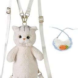 CALANDIS™ Stuffed Cat Doll Backpack Daypack for Anniversary Birthday Gift Street Party Blue Knitted-image-72