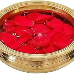 Denique Brass Urli Decorative Gangal/Gangalam Bowl for Flowers and Candles Floating Bowl Home Pooja mandir Decor Center Table Showpiece,4.25 Inch-image-87