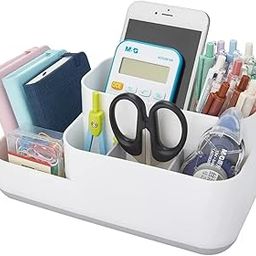 Dharvika Innovations Cosmetic Storage Box Jewelry Nail Polish Makeup Container Desktop Sundries Storage Box, Plastic (White Blue)-image-2