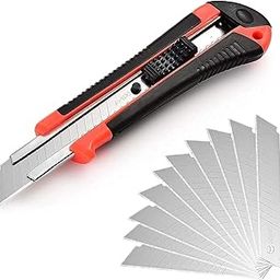 KABEER ART Heavy Duty 18 mm Cutter Set With 10 Replacement Blades-19