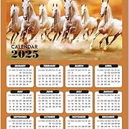 ESCAPER 7 Horses Wall Calendar 2025 hanging (45 x 30 cm), Seven Horses Wall Calendar 2025, Seven Horses Calendar, Seven Horse Wall Decor, New Year Calendar 2025, New Year Gift-image-56