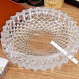 KVA Round Ash Tray Crystal Clear Glass Ashtray/Cigarettes Ash Tray Cigarette Ash Collect Tray/Glass Smoking Tray(White Colour, 1 pc)-image-37