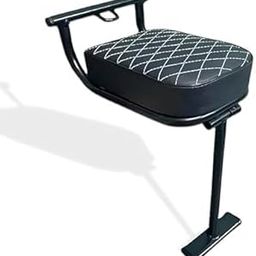 Universal Folding Baby Seat Motorcycle Passenger Backrest Seat with Diamond Stitching, Black, Detachable Design-11