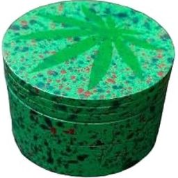 Green Leaf Hand Muller Crusher Weed with Honey dust Product Grinder Filter 4 Part in 1pc-image-89