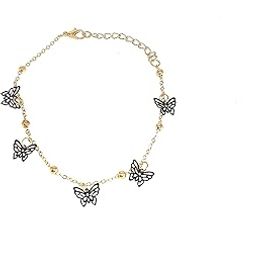 Maverick Black Butterfly Anklet (Gold)-image-19