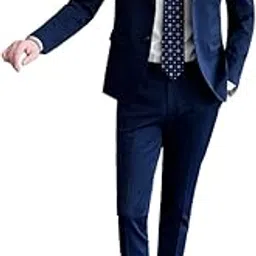 l'monte Imported 2 Piece Suit Blazer for Men Formal Slim Fit Two Button Closure Coat & Pant Set for Business and Wedding Party-picture-29