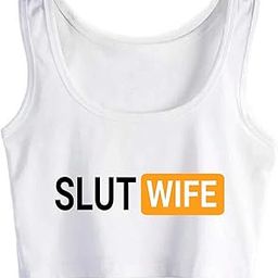 Slut Wife Crop Top Woman Sleeveless Cotton Tank Top Vest Slutwife-75