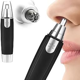 3-in-1 Nose & Ear Hair Trimmer for Men & Women – Painless, Dual-Edge Stainless Steel Blades – Electric Eyebrow, Beard & Facial Hair Grooming Tool – Cordless, Portable Trimmer (Black Color)-image-10