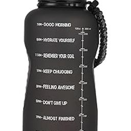 SOLARA Gallon Water Bottle for Adults 3.8 Ltr with Motivational Time Marker, Leakproof Durable BPA Free Non-Toxic Tritan Gallon bottle for Gym, Home, Travel, Sports, Trekking and Office, Black Knight-15