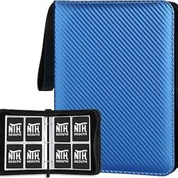 Neouth 4 Pocket Card Binder, Premium Zip Trading Card Binder, 400 Double Sided Pocket PU Card Collection Binder, Collector Card Album, Card Folder for MTG, TCG, Sports Cards, Game Cards (Blue)-picture-15