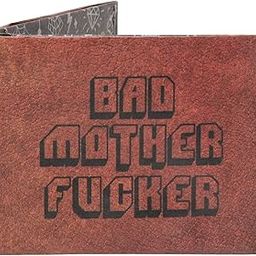 Bad Mother Pulp Fiction Stitched Bifold Wallet for Men | Vegan Men's Mighty Paper Slim Credit Card Holder | Mens Slimfold Purse Gift for Him Husband Boyfriend Gents-8