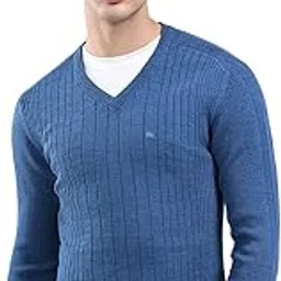 monte carlo Men Regular Fit V Neck Solid Pull On Closure Full Sleeve Pullover | Warm Knitted Sweater | Casual Winter wear | Comfortable Layering | Winter Pullover for Men's-picture-18
