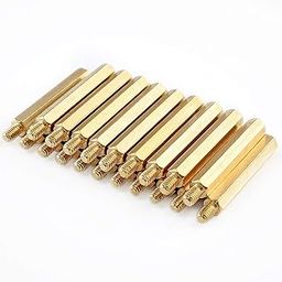Hxchen 20Pcs M4 x 35mm + 6mm Male Female Thread Brass Hex Standoff Spacer Screws PCB Pillar, Hex Standoff Spacer, PCB Standoff Pillar-image-86