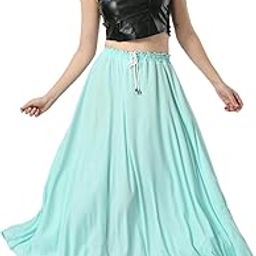 Unique Polycotton Blooming Flared Long Stitched Flare Skirt for Women/Girls for Home/Outing/Office-image-47