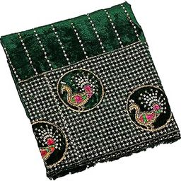 Women's/Girl's Unisex Viscose Velvet Festival Wear Unstitched Blouse Material (DM-153)-image-83