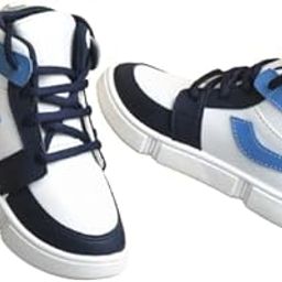 SPRENGE High Top Sneaker Fashion Boot, High Top Basketball Shoe | Casual Sneaker Running Shoes | Boys/Girls/Little Kids (Pack of 1) Blue White-image-81