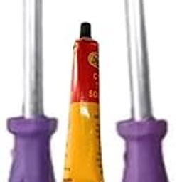 Cycle tyre Puncture Repair Liver Set with 10 ml Adhesive Glue, Purple, Set of 2-6