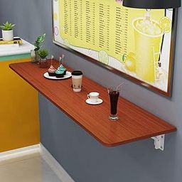 AVRIAN Wall Mounted Folding Table, for Small Spaces-Dining Table | Hanging Table Kitchen, Floating Wall Mounted Folding Shelf/Table, for Restaurant Dining Table (Natural Teak)-image-24