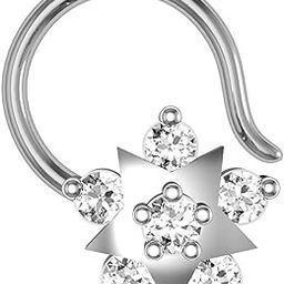 18k (750) White Gold and Diamond Nose Ring-image-102