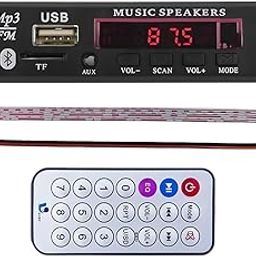 Bluetooth Fm USB AUX Card MP3 Stereo Audio Player kit with IR Remote Amplifier Board Kit Pack of 1-image-49
