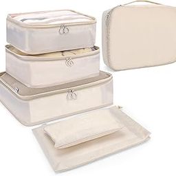 Packing Cubes Set for Travel (Beige, 6 Packing Cubes)-image-44