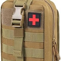 PROBEROS Medical Molle Tactical Pouch - 1000D Nylon First Aid EMT Utility Pouch, Big Capacity Heavy Duty Military Grade Rip-Away IFAK for Home and Outdoor Activities (Metallic, Yellow)-picture-14