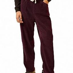 the bear house Men's Baggy Fit Corduroy Trousers with Adjustable Drawstring Closure-picture-45
