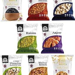 Wonderland Foods 800g (100g X 8) Dry Fruits Combo Pack of 8 | Jumbo Pistachios, NP Almond, W320 Cashew, Black & Golden Raisins, Anjeer, Walnut Kernel, Dried Apricot 100g Each-5