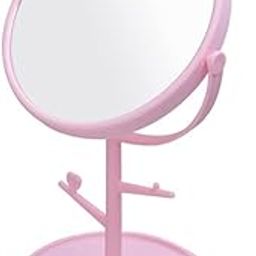 Cosmetic Mirror Dresser Mirror Removable Makeup Mirror Tabletop Vanity Rotatable Beauty Mirror for Dressing, Bathroom, Bedroom (Pink)-13