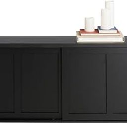TGF Furniture Store Modern Storage Cabinet – 4-Door Sideboard with Sleek Black Wood Finish, Contemporary Console Cabinet for Living Room, Dining Room & Entryway-image-97