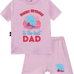 "Happy Birthday to the Best Dad Baby Unisex Printed 100% Cotton T-shirt Shorts Set Half Sleeves Regular Fit-image-21