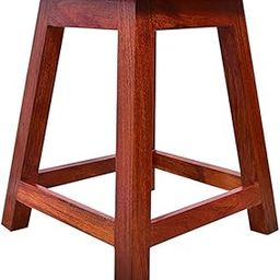 WOODY Furniture™ Solid Babul Wood Side Corner Lamp Stool Step Square Table for Living Room Bedroom Hall Home Wooden Sitting Stools Furniture (Teak Finish) (17 Inch)-image-18
