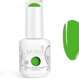 Savni Professional Glossy Finish Color Gel Nail Gel Polish Uv/Led Cured Manicure Set 15Ml (Parrot Green)-image-24